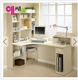 转角电脑桌 组合电脑桌 简洁书桌 书柜 台式电脑桌组合