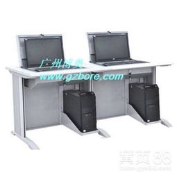【博奥钢制智能翻转电脑桌,学校电教室钢制翻转显示器电脑桌价格】-