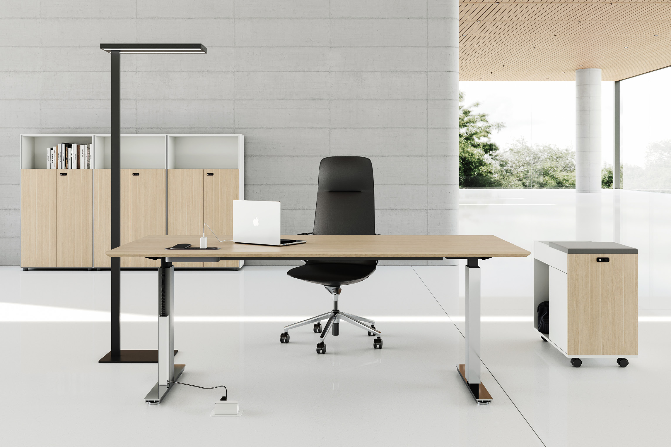 电动升降办公桌班台升降会议桌智能办公家具