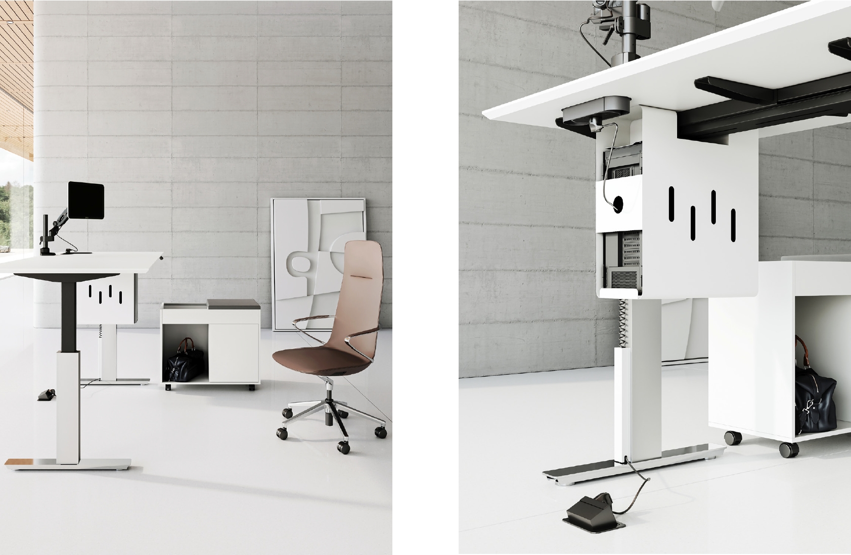 电动升降办公桌班台升降会议桌智能办公家具